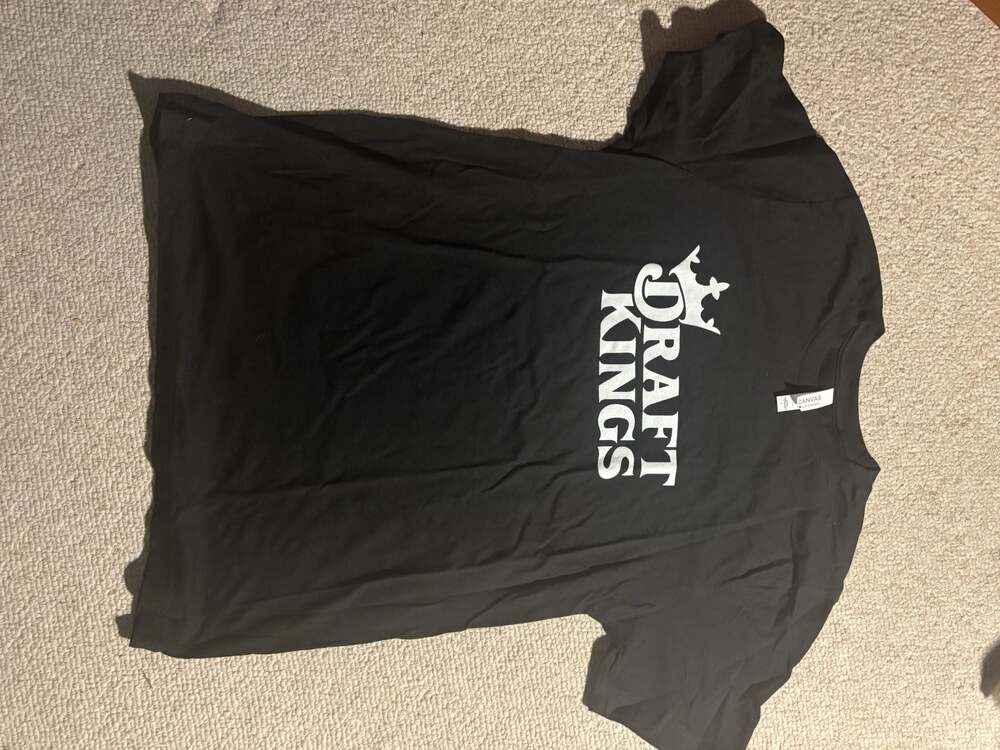 DraftKings Crown Logo Black Graphic T-Shirt on Bella + Canvas Large